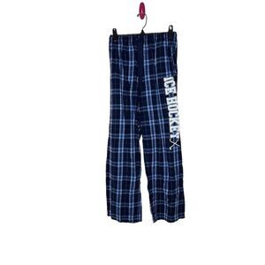 Boxercraft Unisex Blue Flannel Plaid Ice Hockey Pajama Pants One Size